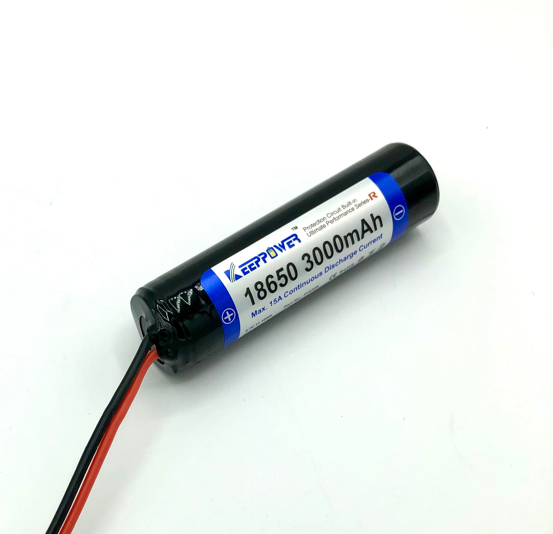 Keeppower 18650 Neopixel Battery 15A 3000mah Protected Button Top  *Pre-Wired*