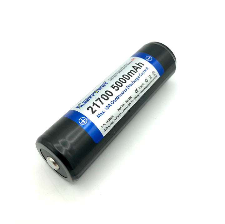 KeepPower 21700 Neopixel Battery 5000mAh 15A Protected Button Top