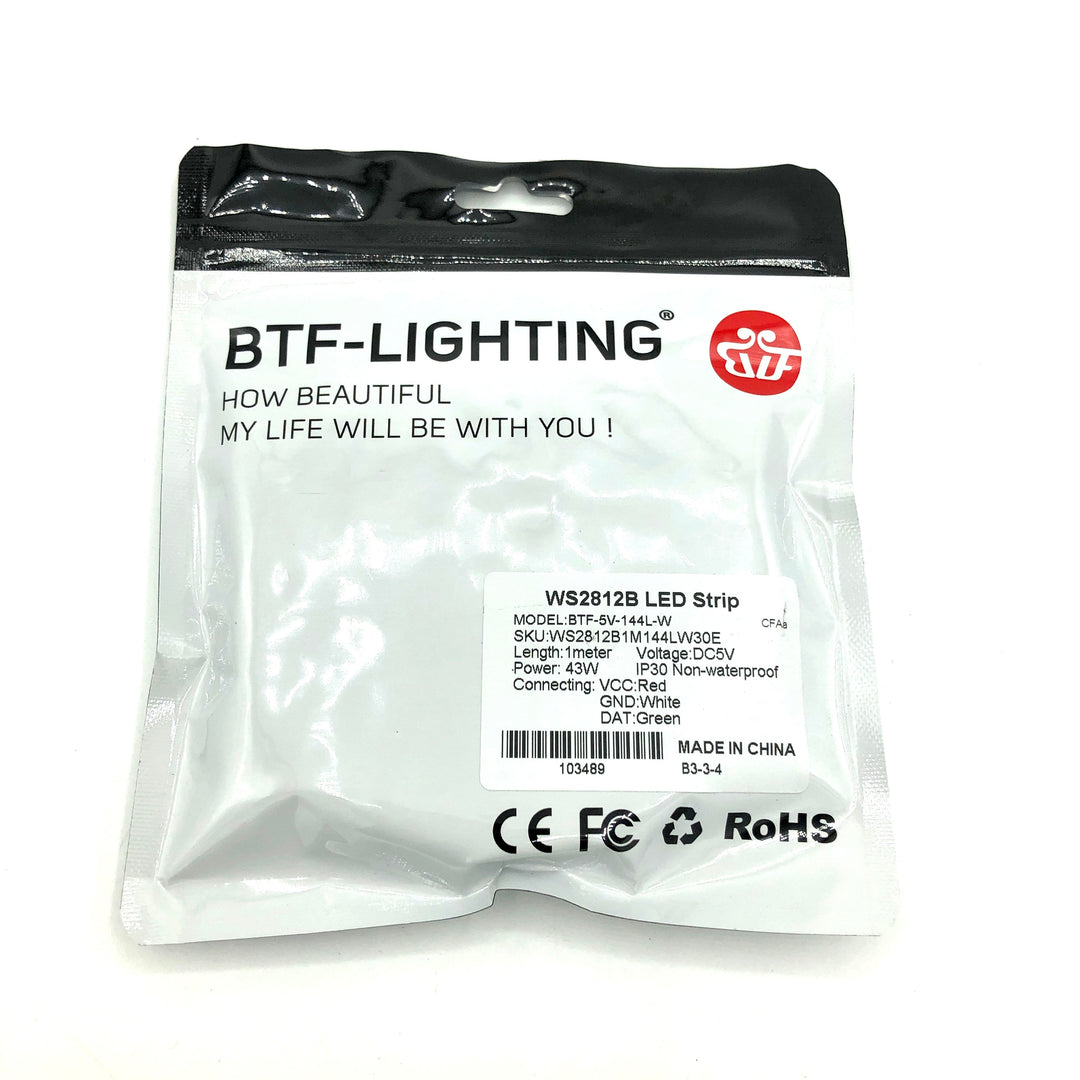 BTF Lighting WS2812 Neopixel Strip IP30/144LED