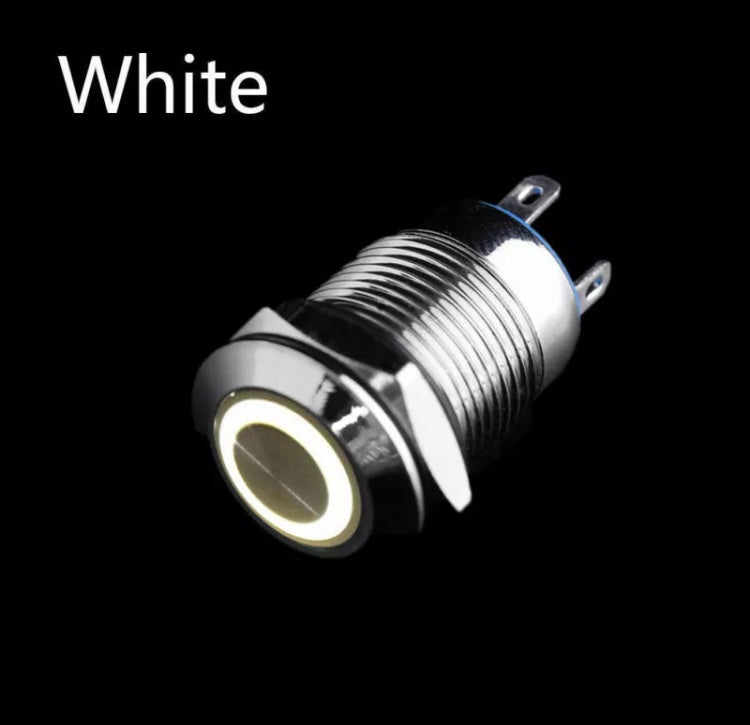 12mm Silver Momentary AV LED Switch